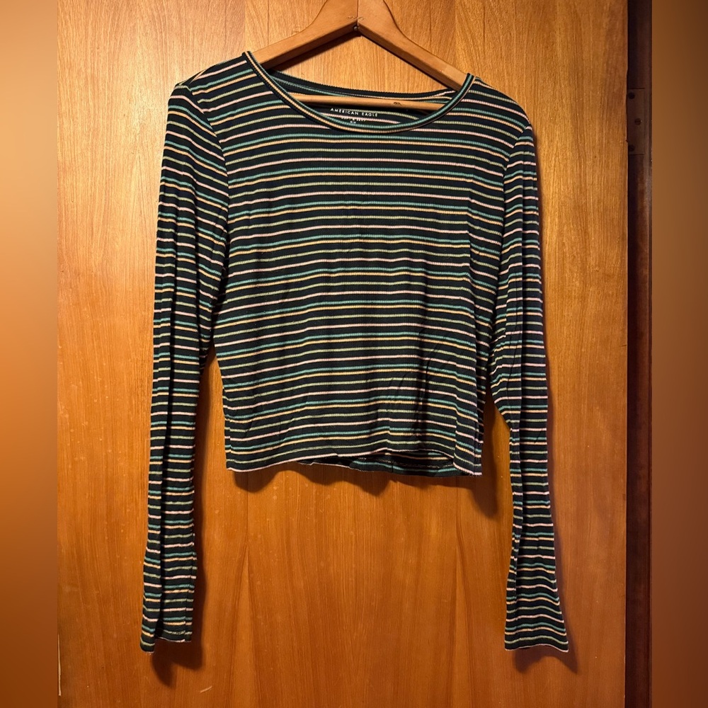 Striped Ribbed Long Sleeve Top